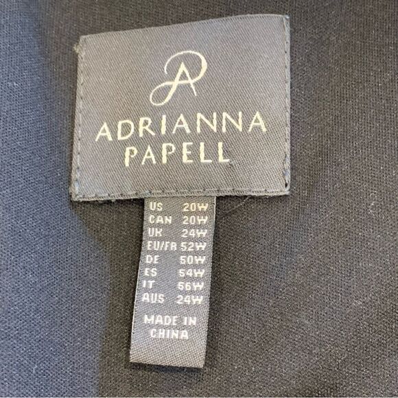 Adriana Papell Knit Crepe Flounced Shift Dress Black Size 20W NWT - Picture 7 of 13